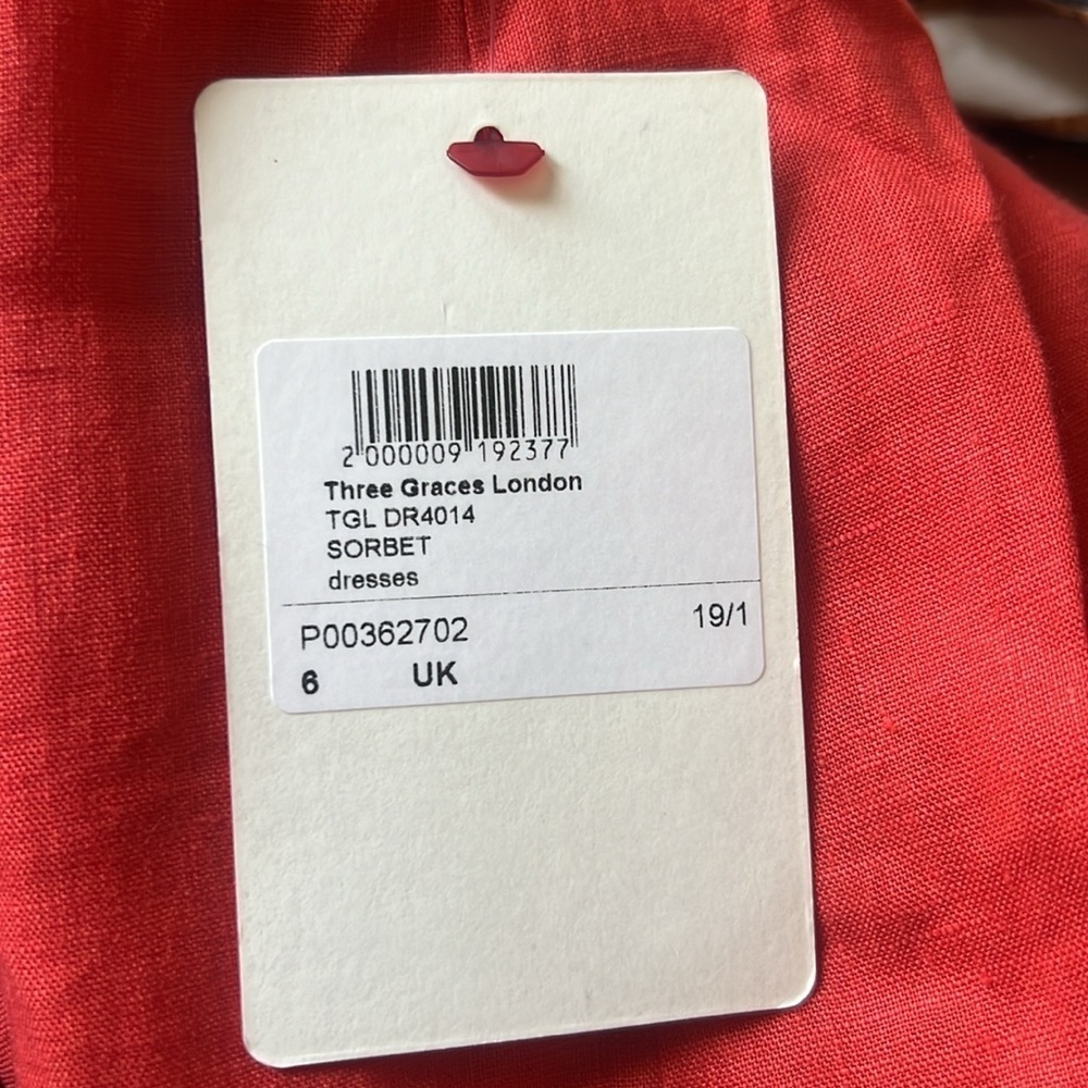 Three Graces London Ferrers Belted Linen Dress Size 6 - Picture 5 of 13